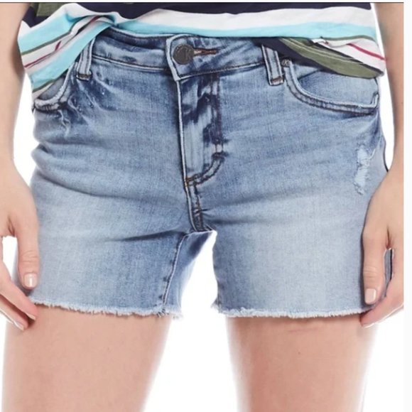 Kut from the Kloth Women's Gidget Fray Short Distressed Jean Shorts‎ Sz. 2 - Picture 1 of 14